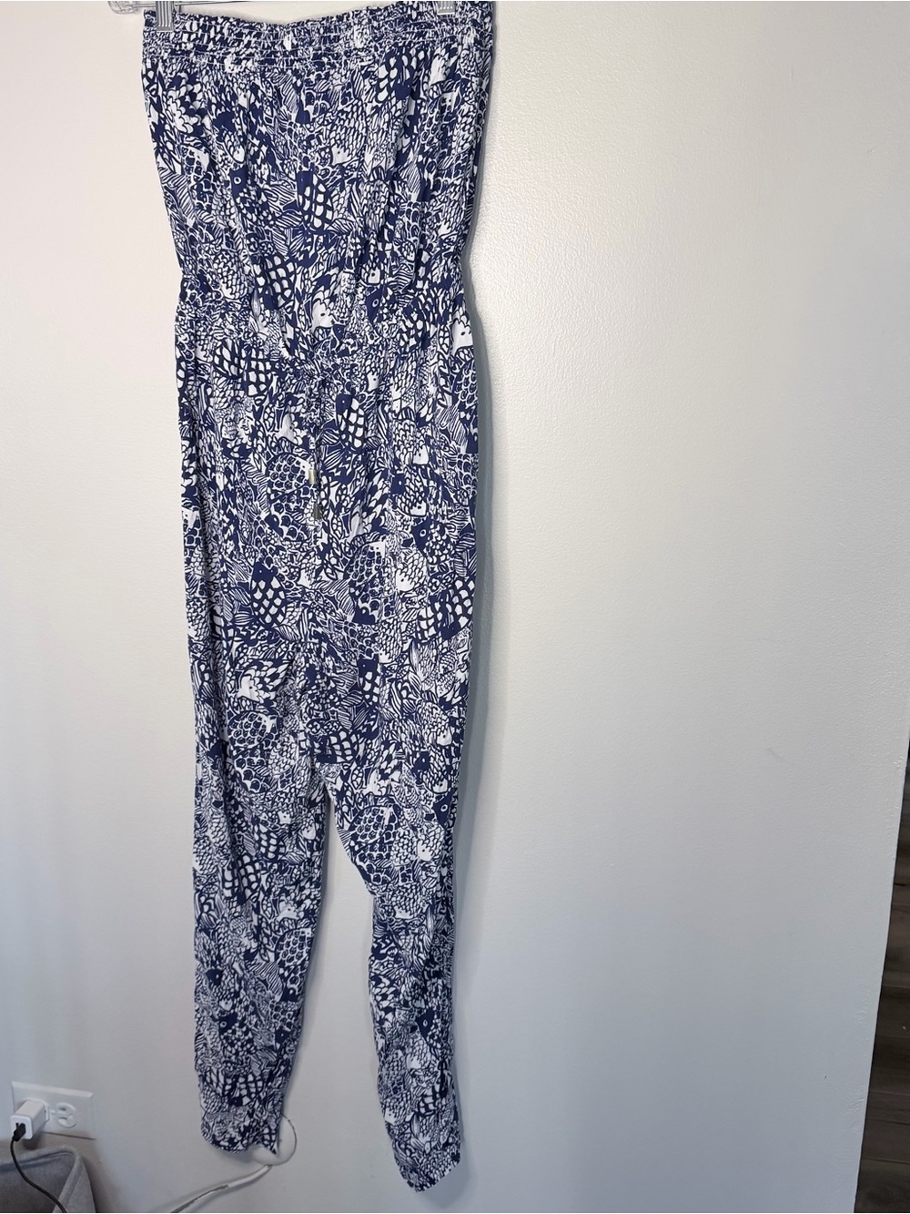 Lilly Pulitzer for Target Navy & White Printed Wide-Leg Jumpsuit Nautical - Picture 3 of 11